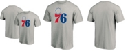 Fanatics Men's Heathered Gray Philadelphia 76ers Primary Team Logo T-shirt